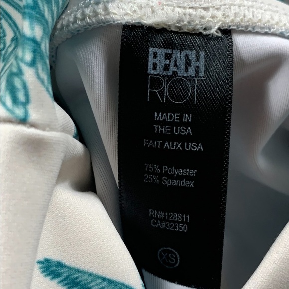 Beach Riot Sport Teal Palm Tree Mesh Leggings - Picture 8 of 11